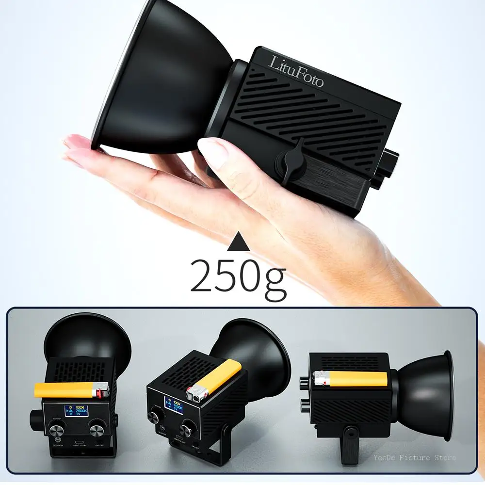 Litufoto 야외 비디오 녹화용 LED 비디오 조명, 사진 스튜디오 램프, U8 60W, 2700k-7500k 사진 조명