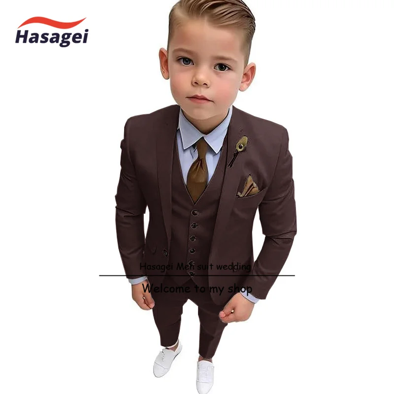 Kids 3 Piece Formal Wedding Tuxedo Boys Formal Suit Set