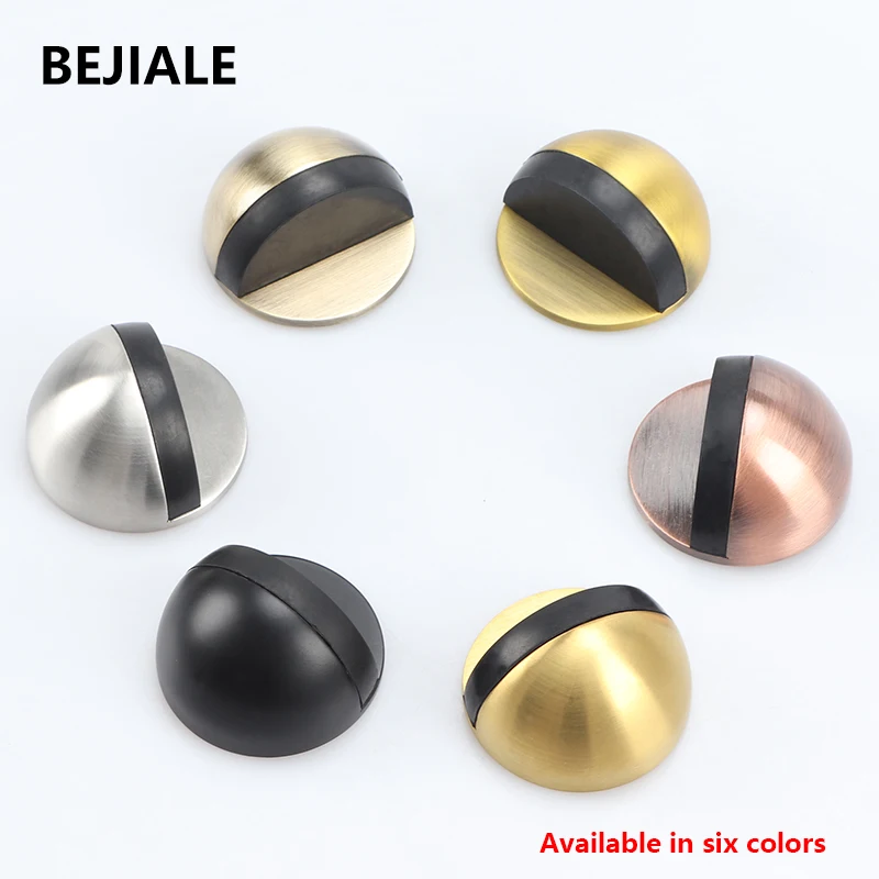 Stainless Steel Door Bump Free Punching Door Magnetic Suction Rubber Semicircle Anti-collision Suction Hardware Accessories