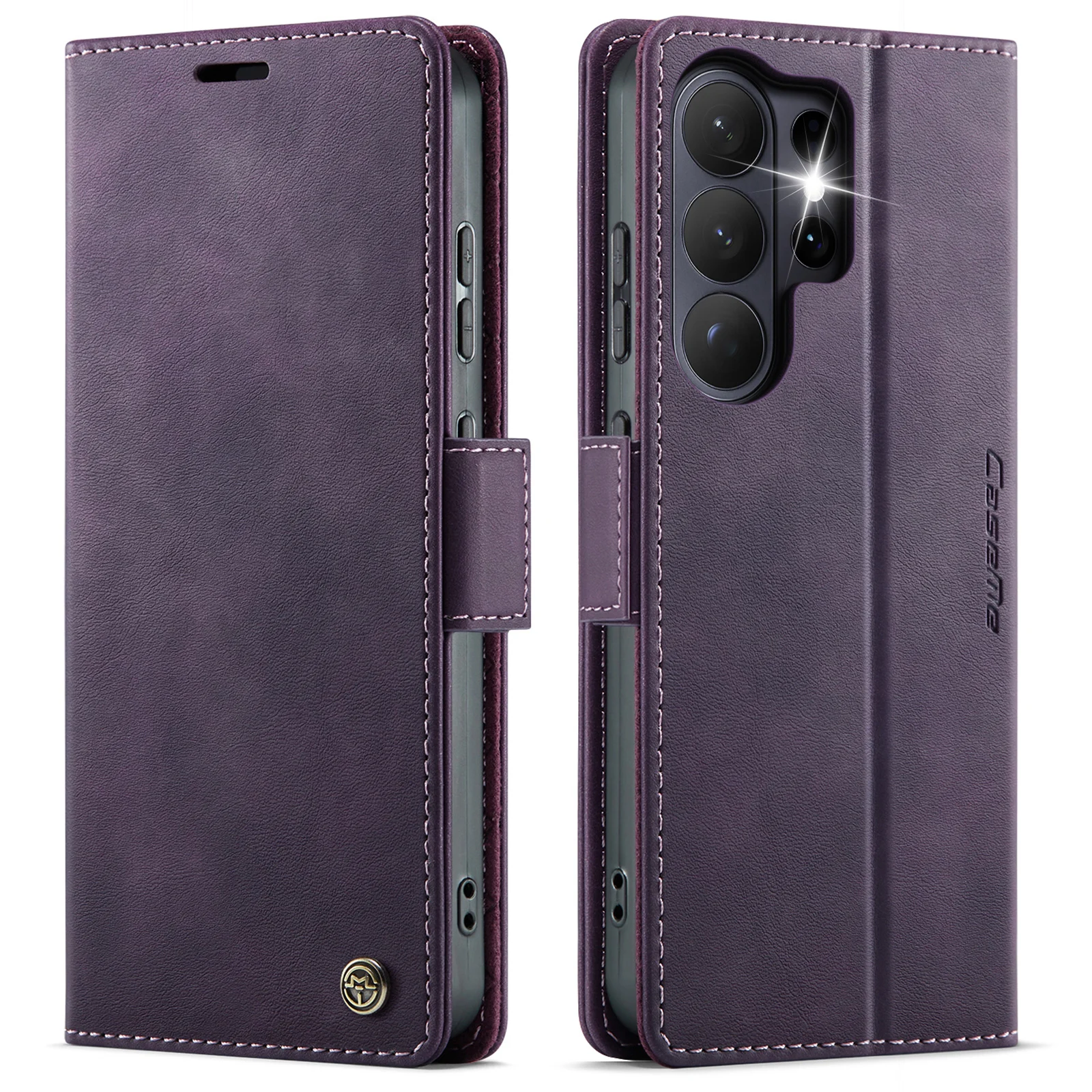 Vintage-Style Magnetic PU Leather Wallet Phone Case with Shockproof Card Holder Pocket Cover