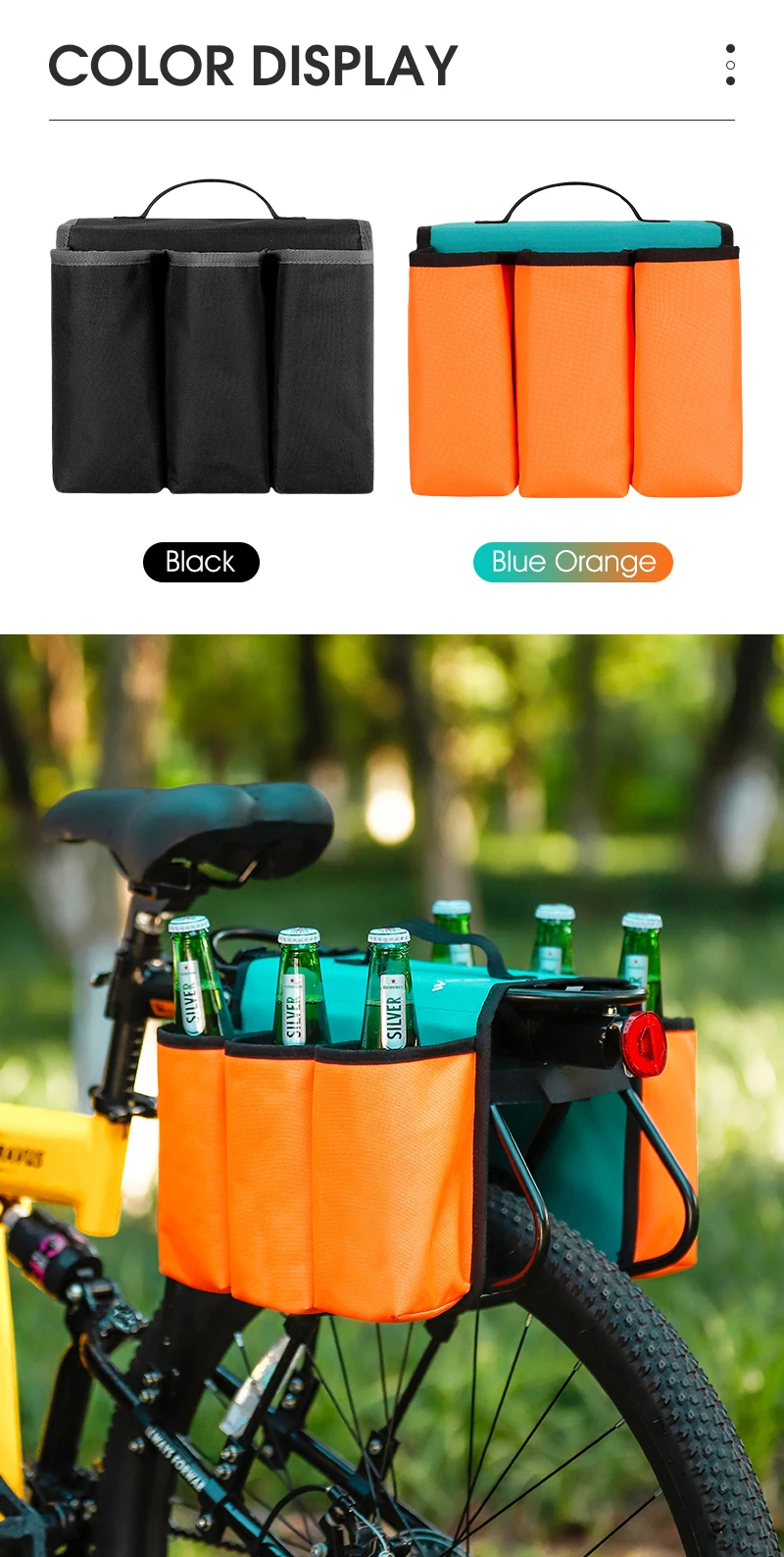 Panier-sacoche v?�lo,WEST BIKING-Sac isotherme pour v?�lo,bouteille d'eau isol?�e,bouilloire,porte 
