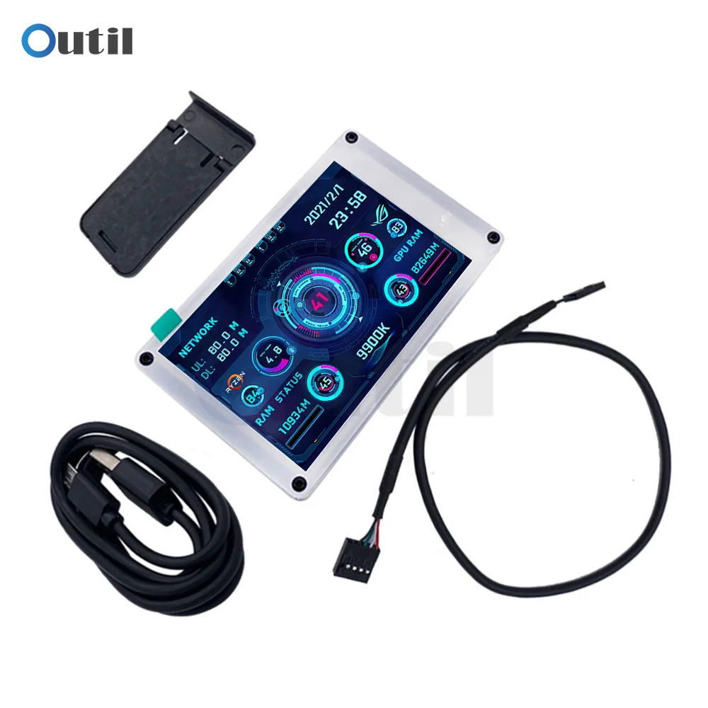 

3.5 Inch IPS USB Secondary Screen 320*480 Display Screen Board for Freely AIDA64 Windows lcd4linux software package Micro-USB