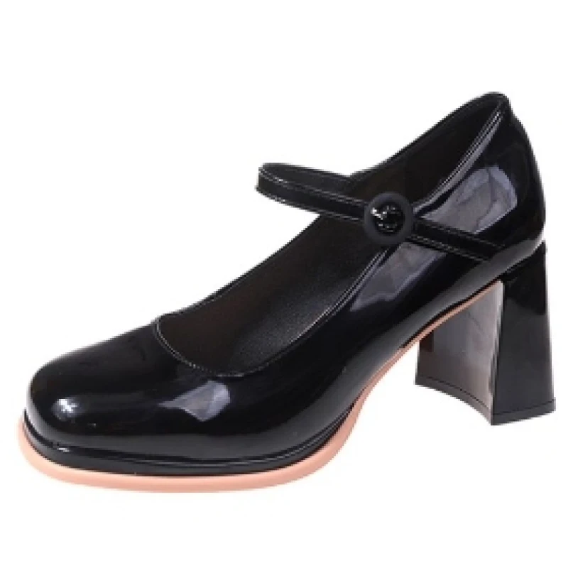2024 New Brand Women Shoes Dress Shoes Thick High Heels Platform Summer Mary Jane Shoes Party Woman Round Toe Chunky Heels Shoes