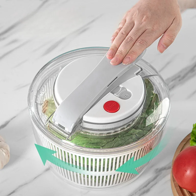 Plastic Manual Pressing Fruit and Vegetable Cleaning Basin Dehydrator Can Store Fresh Food Ingredients Salad Bowls Kitchen Tools