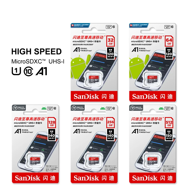 울트라 A1 마이크로 SD 메모리 카드, 마이크로 SDHC/SDXC UHS-I U3 V30 TF 카드, 256GB, 128GB, 64GB, 32GB
