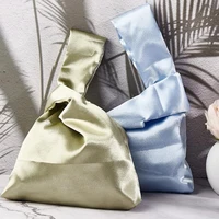 Women Wrist Bag Mini Knot Bag Vintage Silky Japanese Style Tote Bag Girl Key Phone Pouch Student Reusable Folding Shopping Bags - Image 3