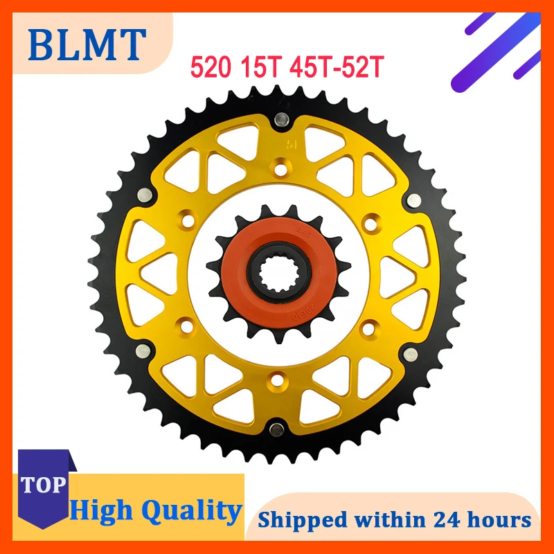 

Motorcycle 520 15T 45T~52T Front & Rear Sprocket For SUZUKI DR250 DRZ250 RM250 RMX250 RV90 DR350 DRZ400 DR350SE DRZ400S DRZ400Y