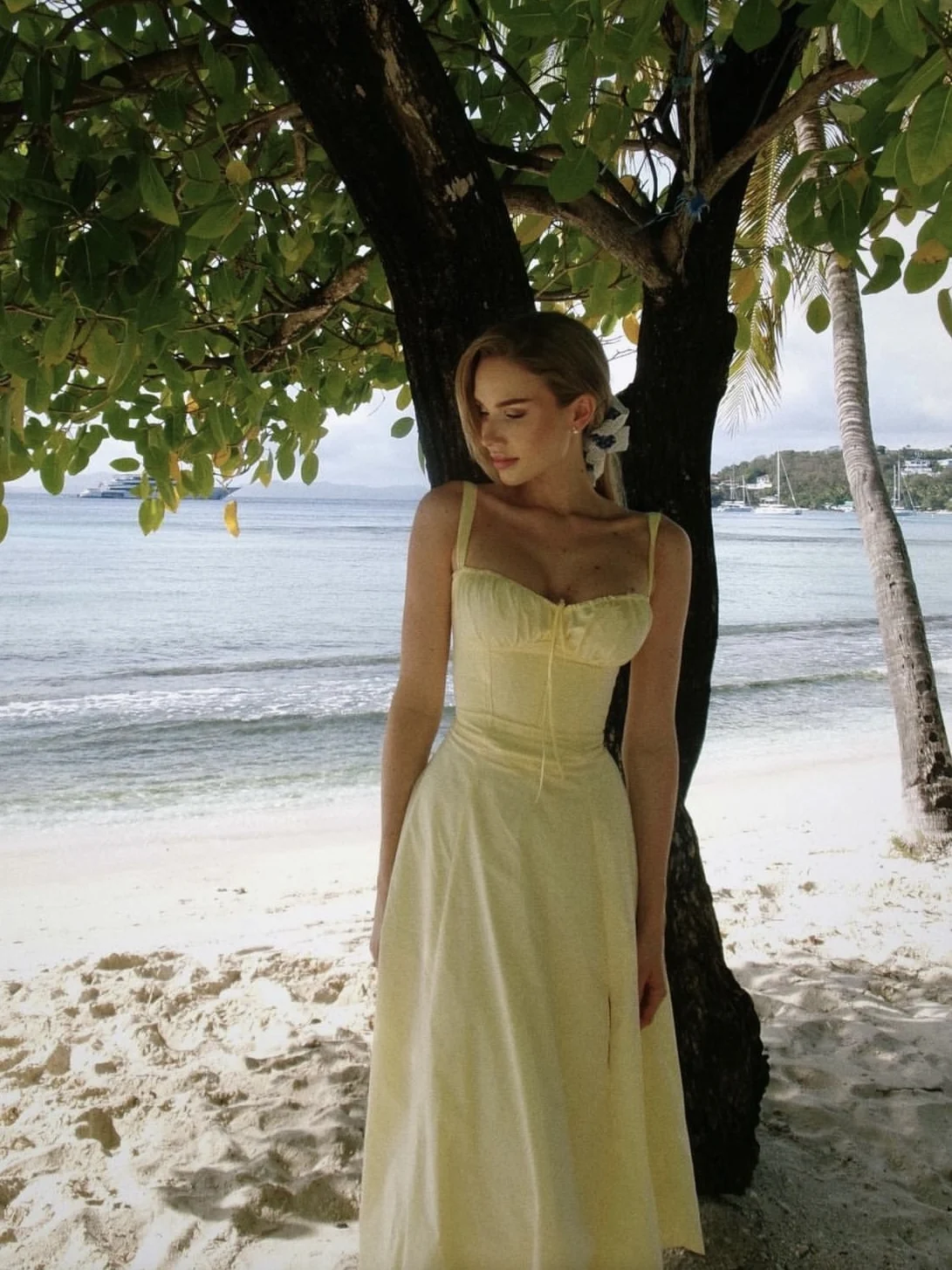 French Vintage Strap Birthday Party Dress High Split Lace-up Summer Off Shoulder A-line Sleeveless Prom Robe Solid Vestido Mujer