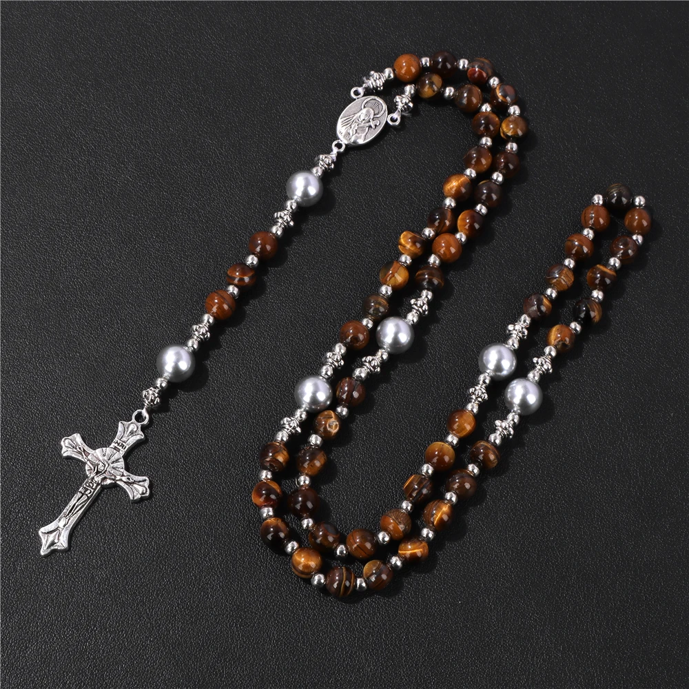 Tiger Eye Rosary Necklace 1