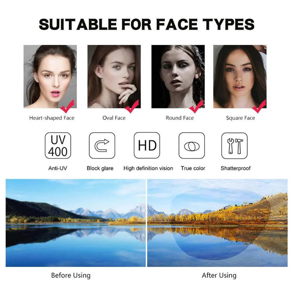 Gafas de sol redondas para hombre y mujer, lentes de sol con montura de Metal para pesca, a la moda - Imagen 6