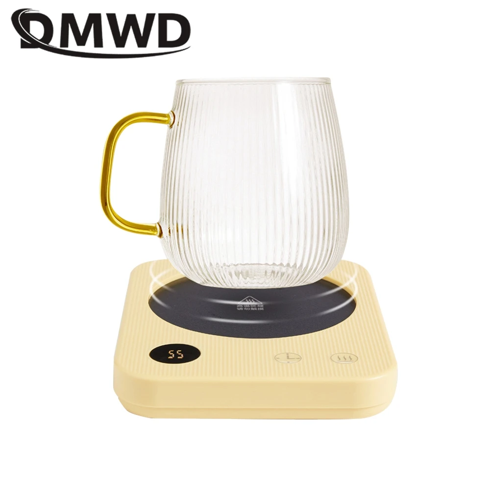 DMWD Household Heating Coaster Electric Hot Plate Portable Milk Warmer 4 Gears Thermostat Pad Office Heater With Cup Tea Maker
