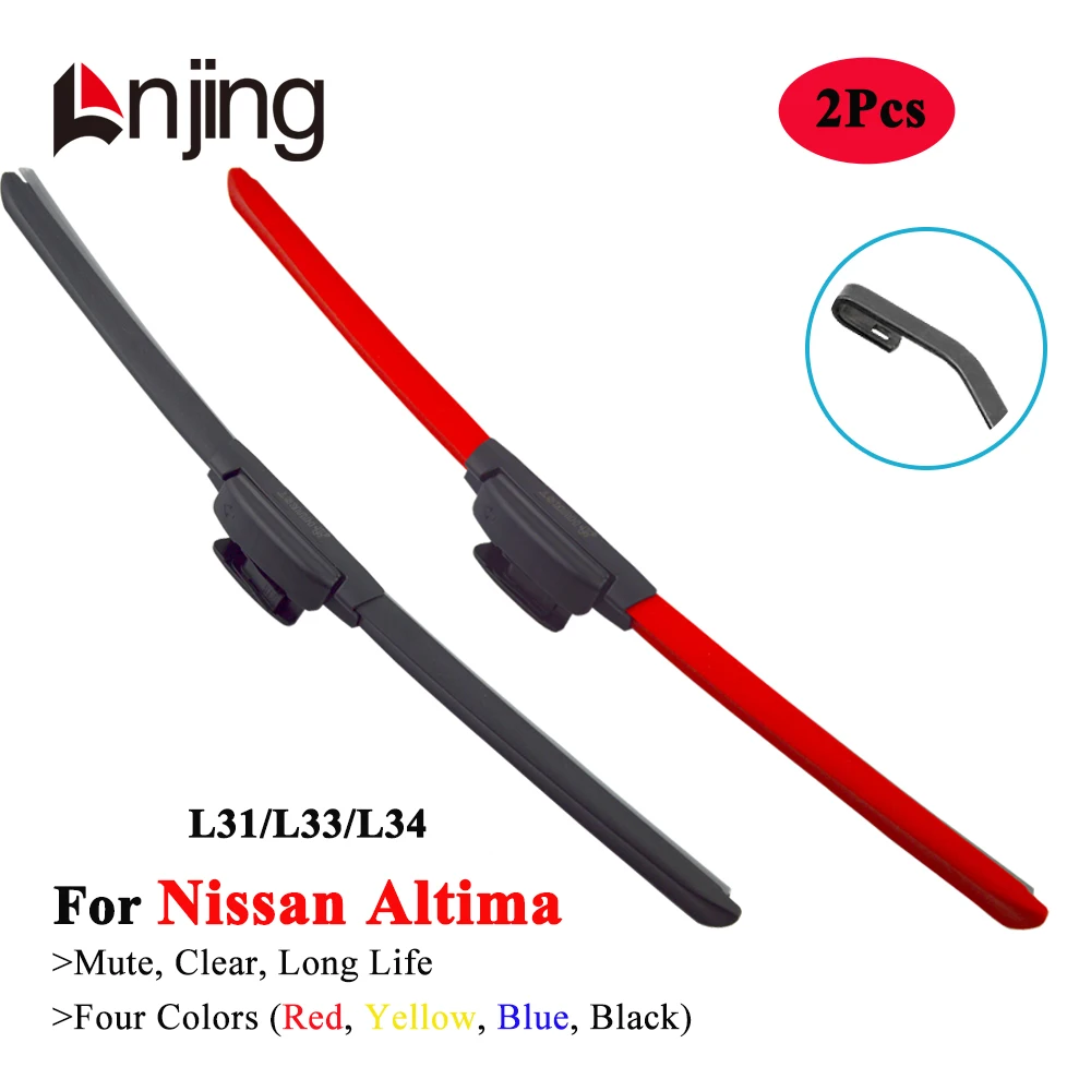 LNJING Colorful Wiper Blades For Nissan Altima L31 L33 L34 2001 2006