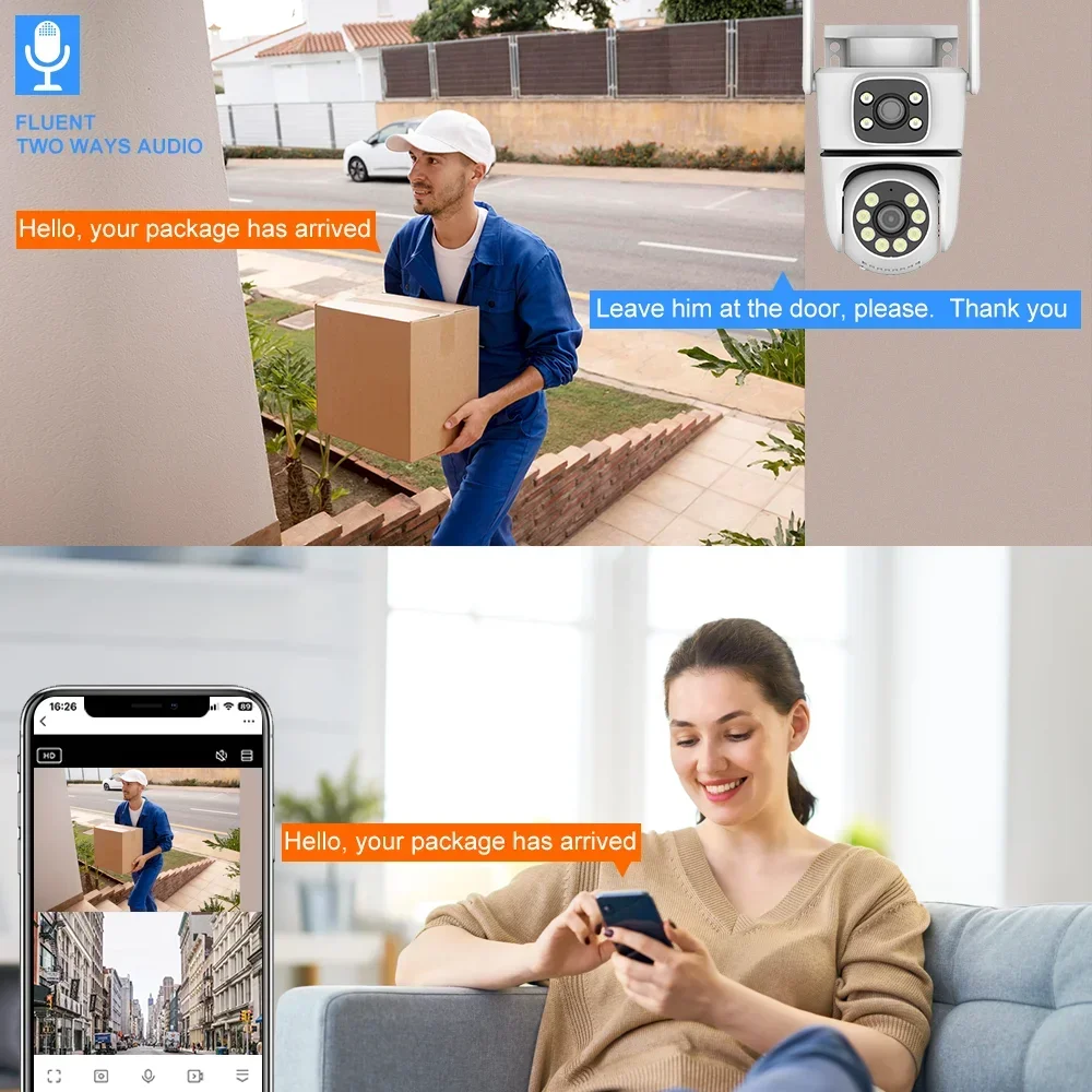 5G 10MP 12MP Tuya Wifi PTZ Camera Dual Lens Security Camera IR Human Detection Outdoor Wireless Surveillance Camera Tuya 4