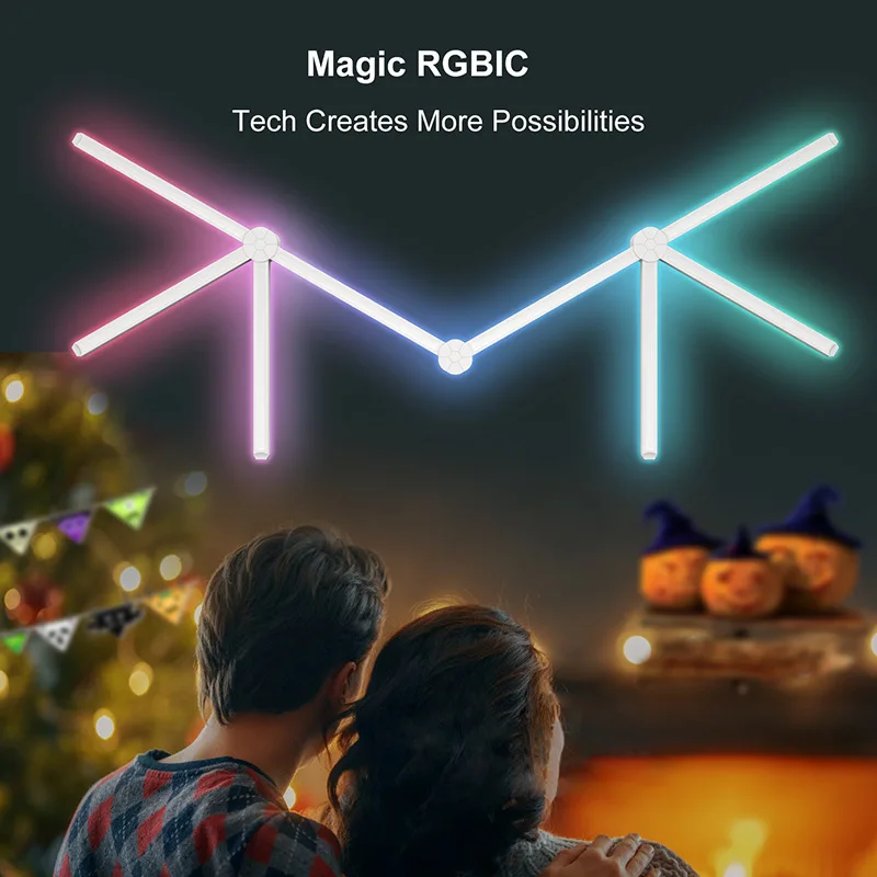 

WIFI Bluetooth Wall Lamp RGB Smart Light Bar DIY Atmosphere Night Light Music Rhythm TV Computer Backlight GameRoom Decoration
