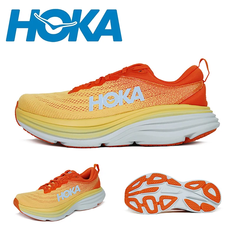 HOKA Men Sports Shoes Bondi 8 Running Shoes Breathable Anti Slip