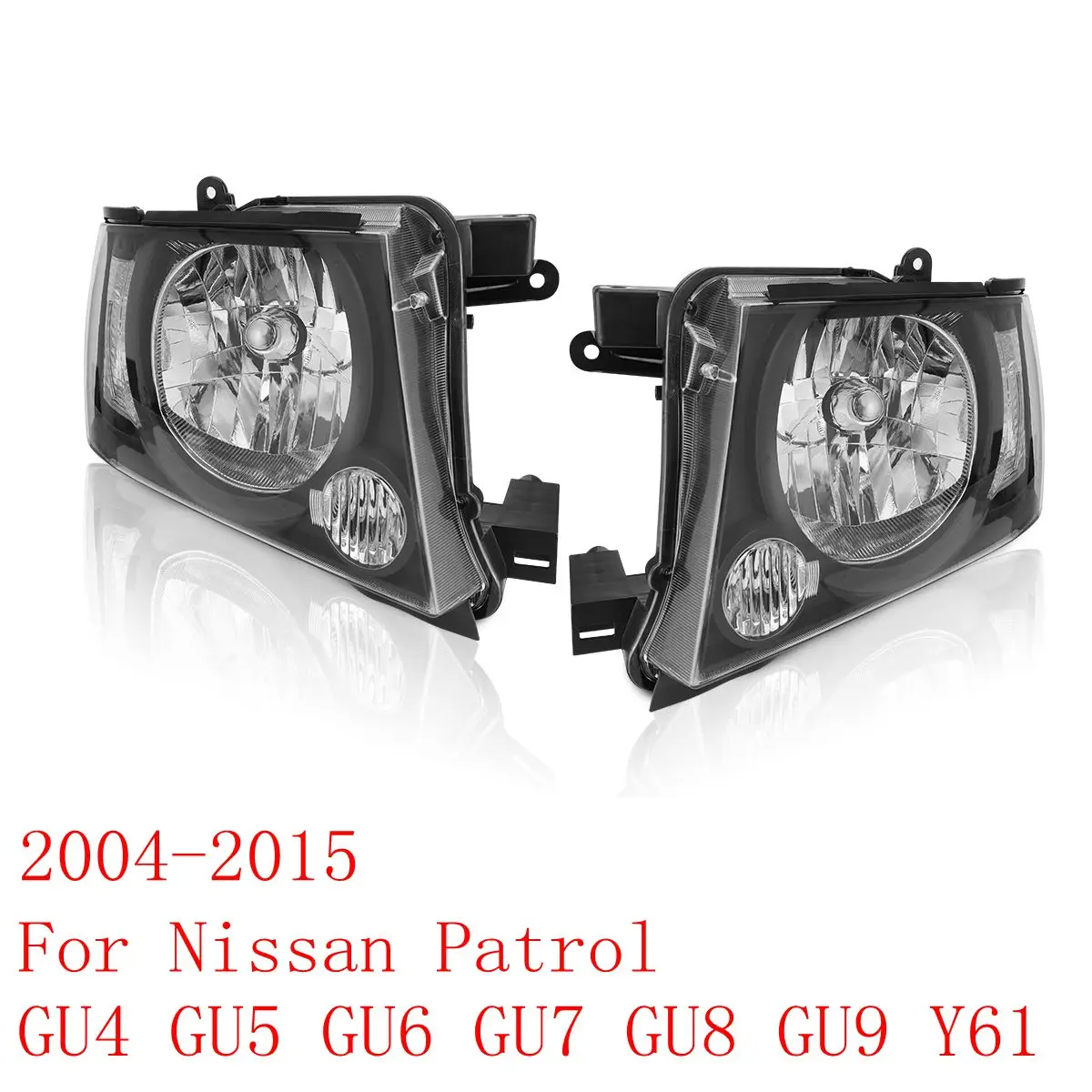 

1 шт. фары для Nissan патруль GU4 + Y61 10/2004-2015 чёрная Дымчатая пара фар лампа