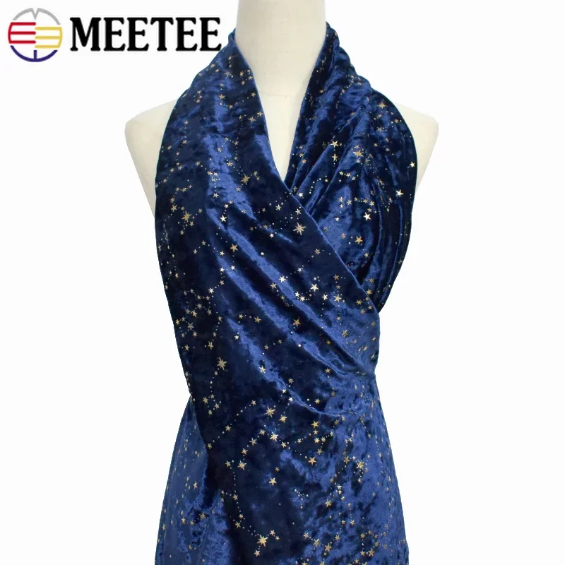 Meetee 45*145cmm 90X145cm 폴리 에스터 스판덱스 의류 직물 의류 드레스 직물 DIY 탄성 벨벳 천 바느질 액세서리