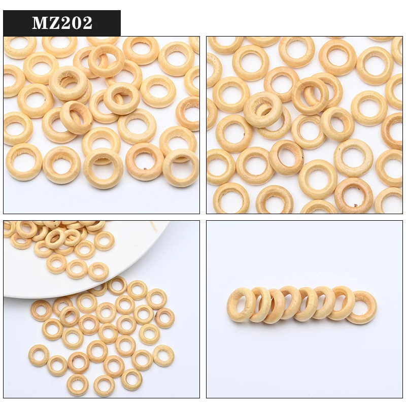 100 Stücke Kleine Holzperlen Holzringe Für Schmuck Machen Diy Dreadlock Haarperlen Rondelles Lose Spacer Perlen Großhandel 13mm – Detail 7