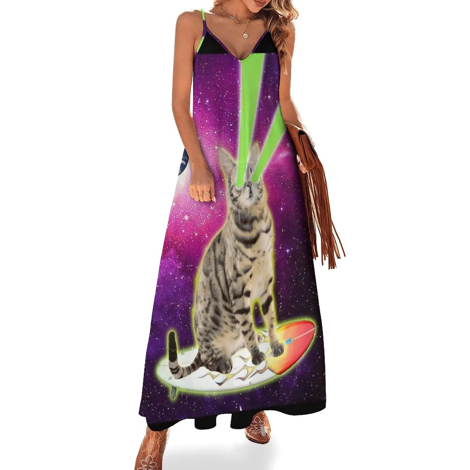 

SPACE CAT Sleeveless Dress festival outfit women luxury evening dress woman for wedding