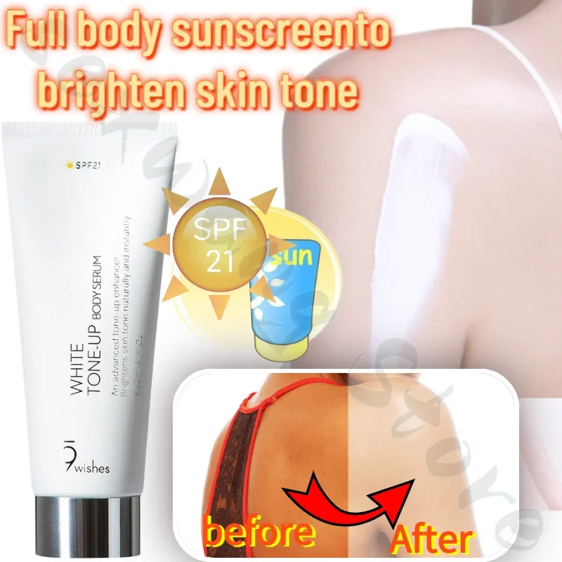 Korean 9wishes White Tone-up Body Cream 150ml Whitening Sunscreen Brightening Skin Tone All Over The Body Moisturizing Skin Care