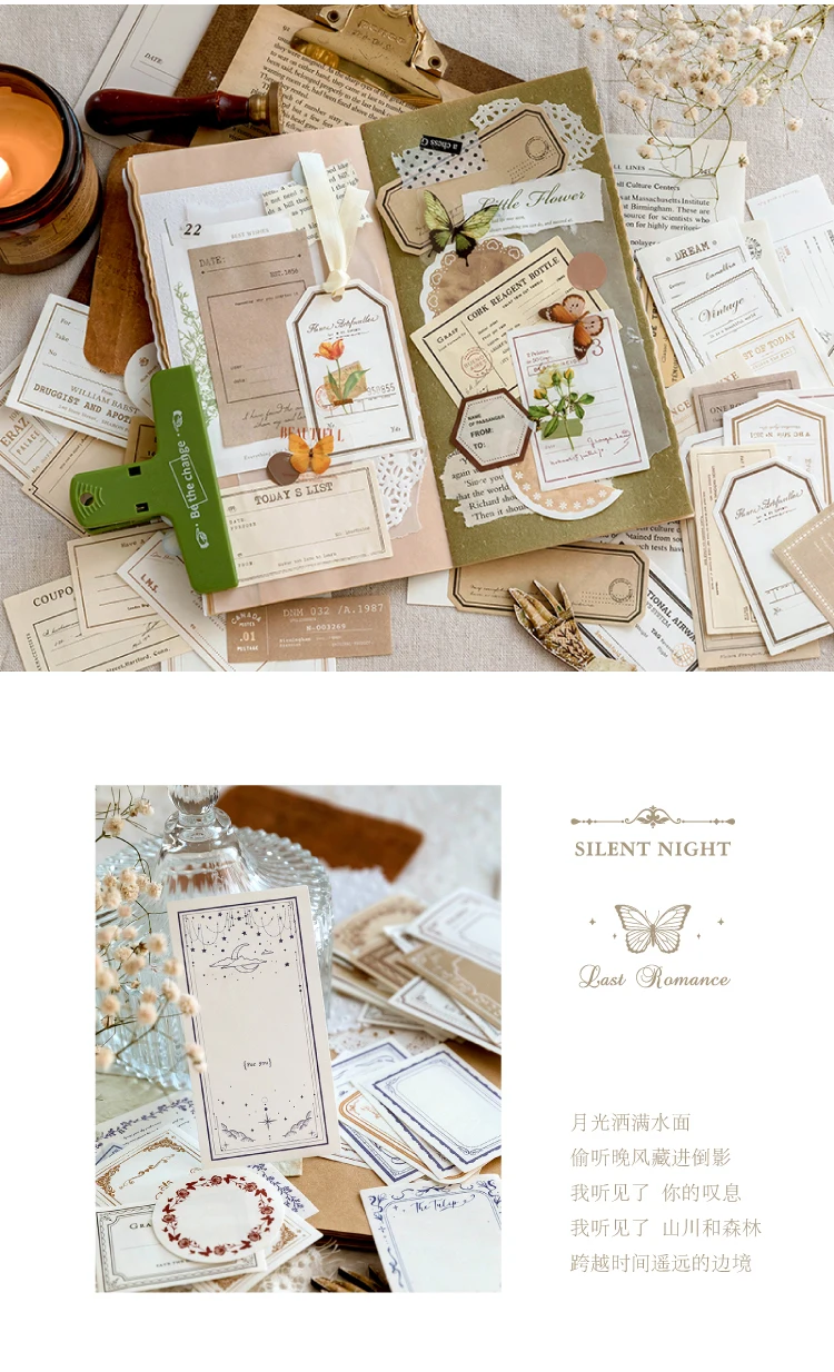 100 Stück/Packung kreative Notiz blöcke Set DIY Scrap booking Schul bedarf Collage Briefpapier Junk Journal Vintage Notizen Papier – Detail 10
