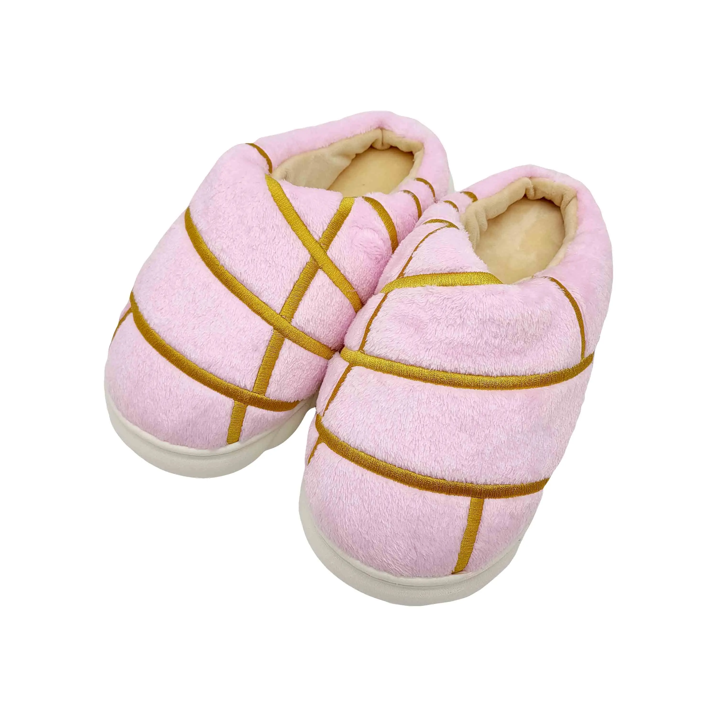 Pink Cotton Slippers Women's Autumn and Winter Home Plush Slippers Warm and Non slip Thick soled Couple Plush Slippers