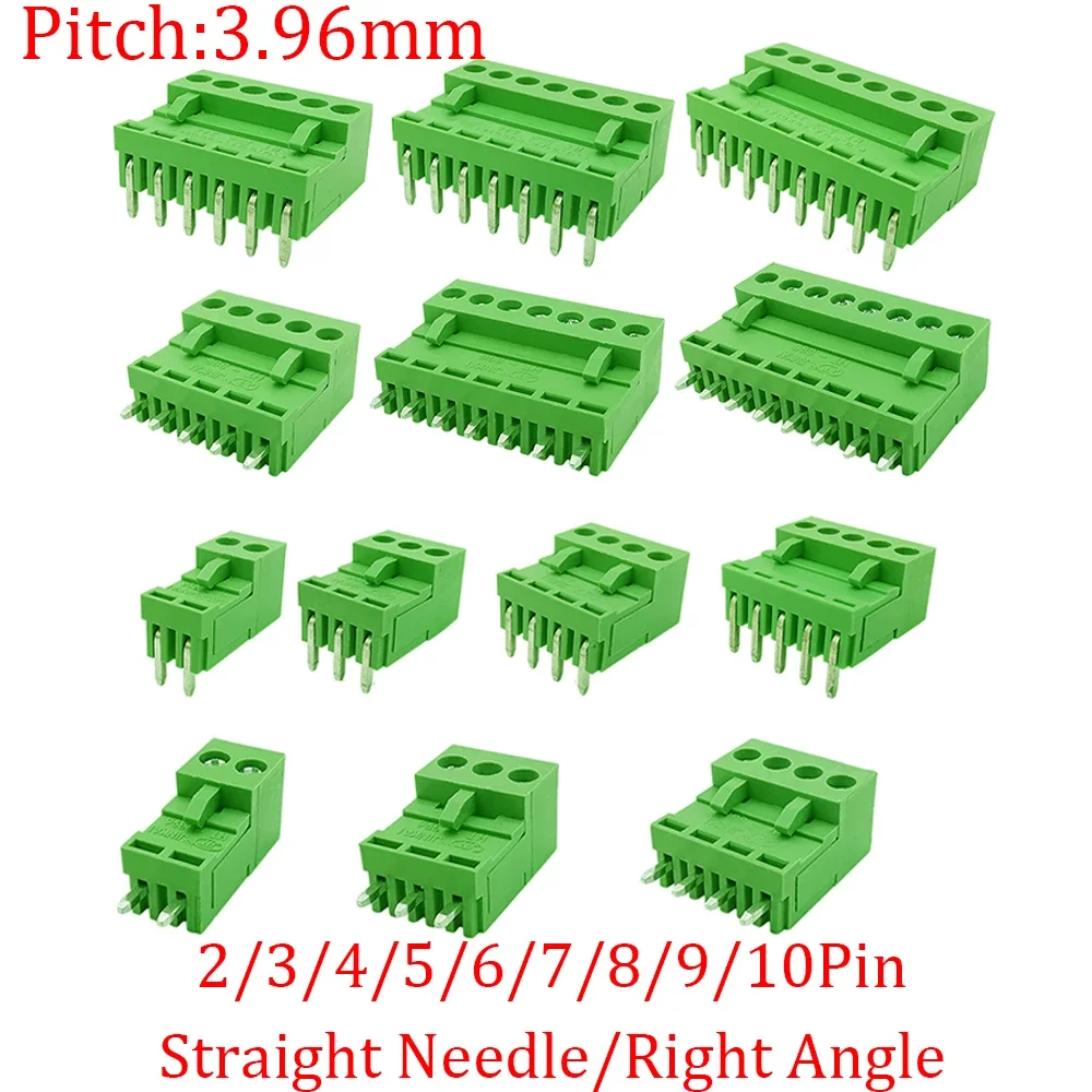 5-Pair PCB Screw Terminal Block Wire Connector Set with Male Plug and Female Socket, 2-12 Pin