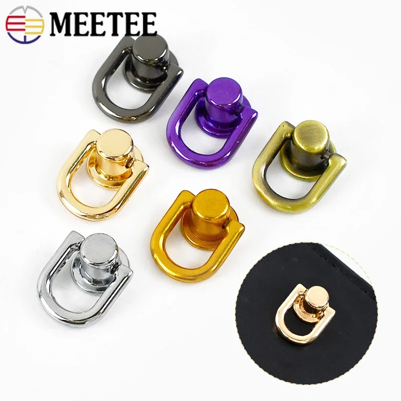 Versatile Metal D-Ring Stud Rivet Buckle for DIY Crafts and Accessories