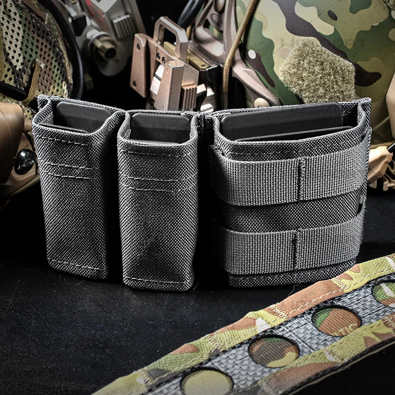 5.56 9mm 1+2 Side Magazine Pouch Dual Stack Quick Draw MOLLE Mag Pouch AR15 M4 Magazine Carrier Holster Bag magazine pouch molle pouch