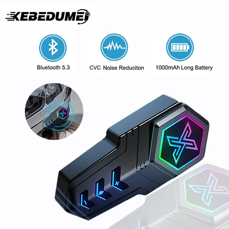 

Bluetooth-гарнитура для мотоциклетного шлема с шумоподавлением, 1000 мАч