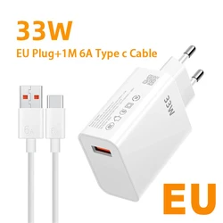 33W Turbo Charge Super Fast Charger EU/US Adapter (EU Charger And Cable)