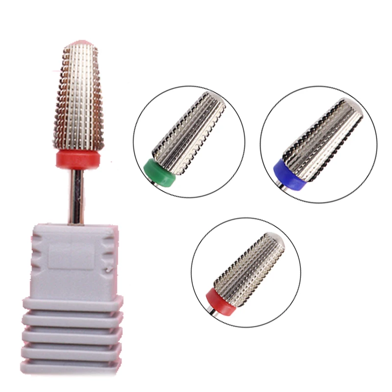 

Silver Round 2way 5 in 1 Tapered Safety Carbide Nail Drill Bits rotary grinding Carbide Milling Cutter For Manicure Remove Gel