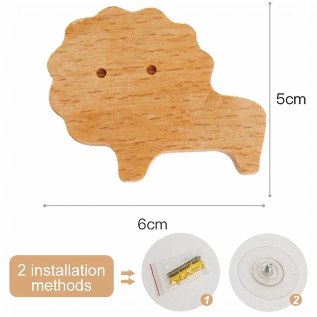 Animal-Shaped Wooden Wall Hook for Cute Room and Home Decor