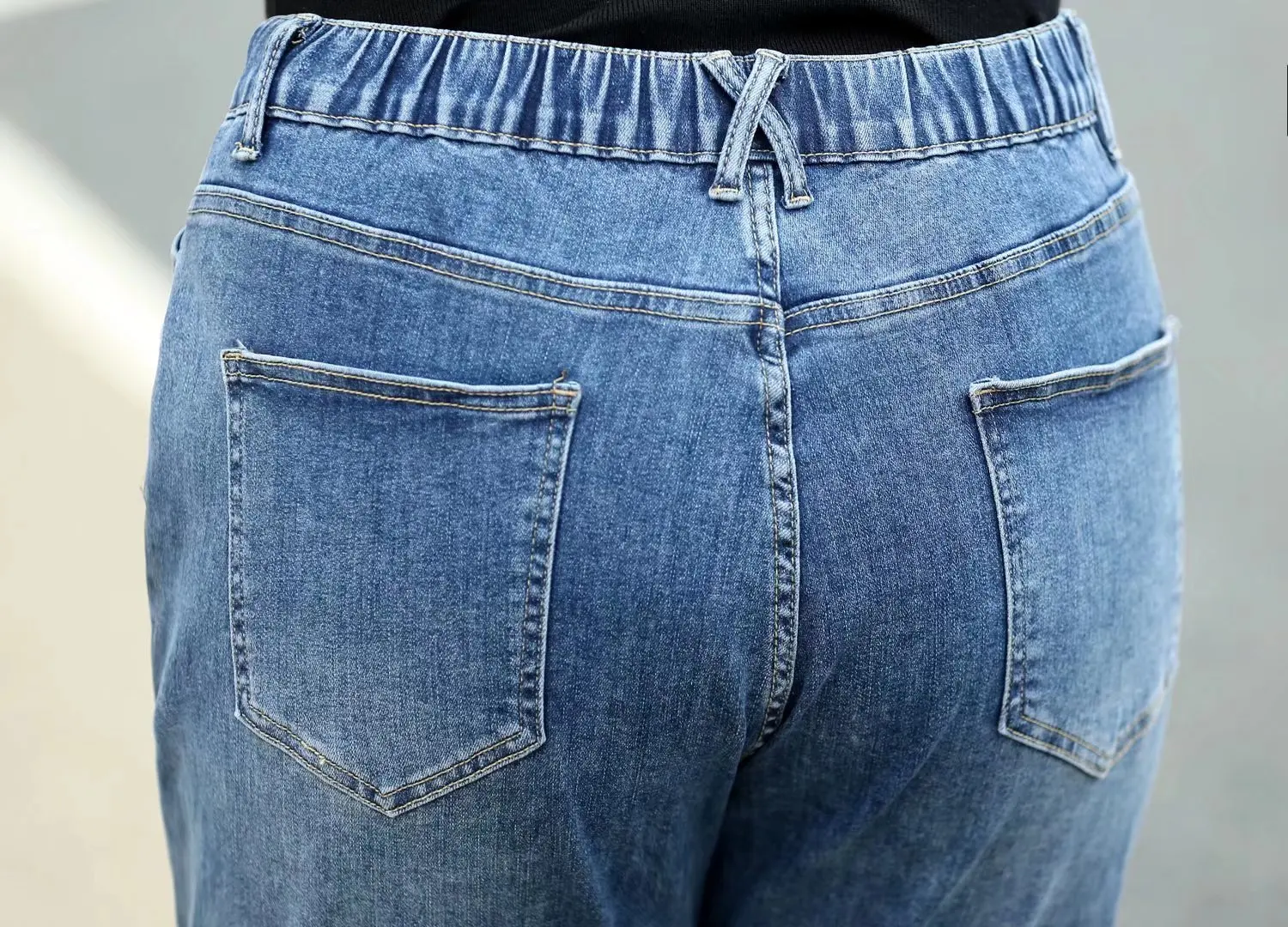 Women's Clothing Jeans 2022 Spring Fashion High Waist Stretch Denim Harem Pants Brief Casual Labelling Blue Bottoms D6-5003 good american jeans
