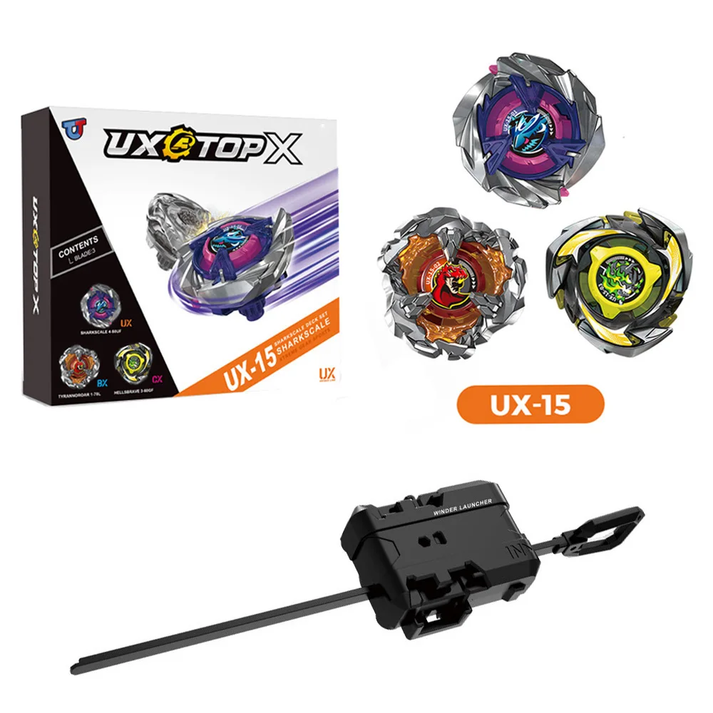 3in1 Bey X UX-15 Shark Scale Deck Set Sharkscale Battle Top with Launcher Spinning Toy Gyro Christmas Gift