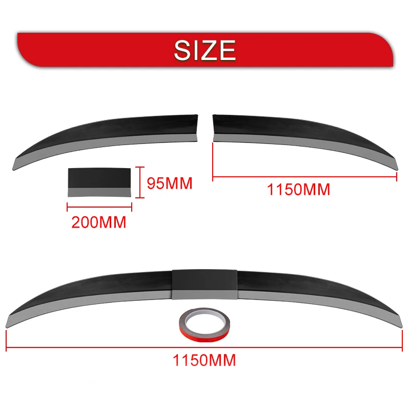 3Pcs Universal Adjustable Trunk Tail Rear Wing Spoiler BMW Tesla Audi Toyota Honda KIA Hyundai Car Accessories car rear wing spoiler