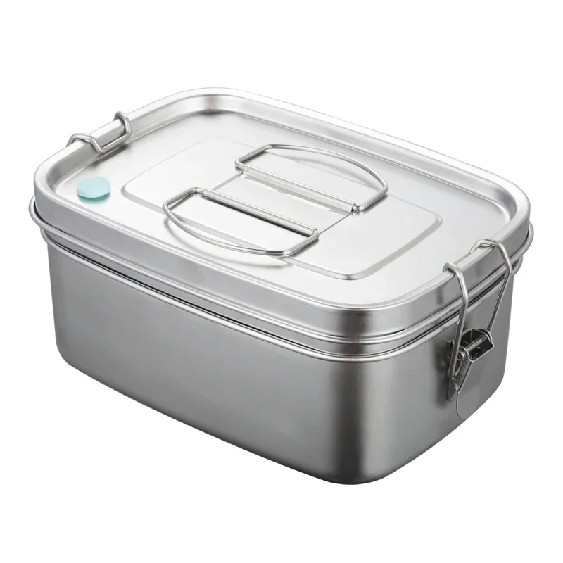 Boîte à Lunch En Acier Inoxydable Avec Compartiment Amovible – Pour Enfants Et Adultes, étanche, Taille 14,5x11,2x6,1 Cm - 3