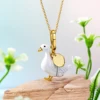 1Pc Fashion Cute Openable White Goose Pendant Necklace for Women Cool Niche Party Jewelry Keychain Pendant Valentine's Day Gift 1