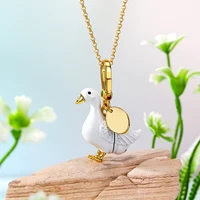1Pc Fashion Cute Openable White Goose Pendant Necklace for Women Cool Niche Party Jewelry Keychain Pendant Valentine's Day Gift 1