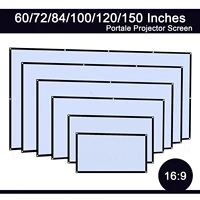 60 72 100 120 150 Inch 16:9 Portable Wrinkle Free Lightweight Projector Screen Home Outdoor Front Rear Projection Curtain Fabric - Image 2