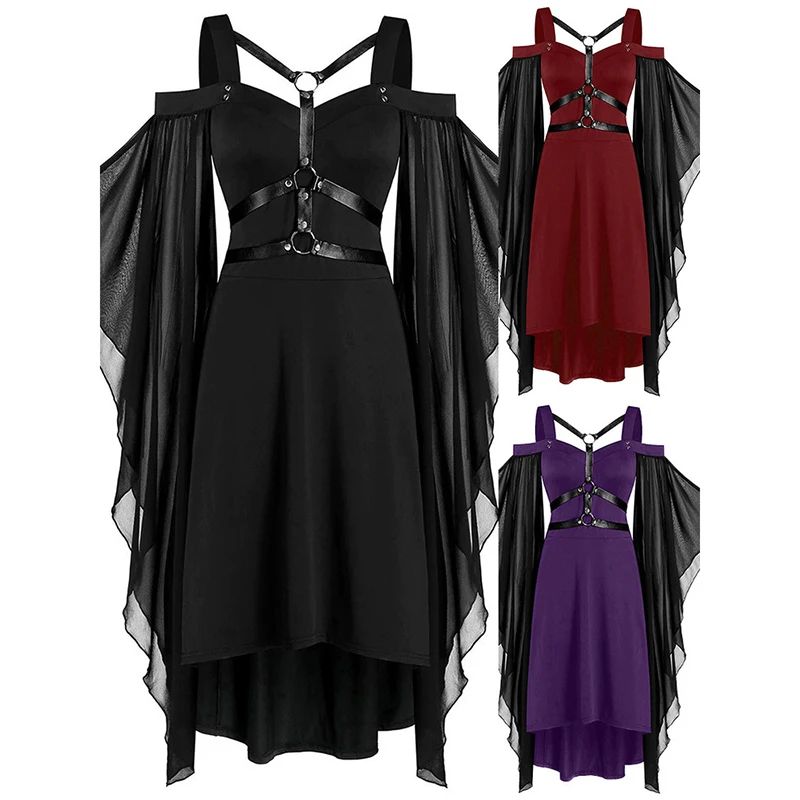 

Medieval Cosplay Halloween Costumes for Women Carnival Witch Dress Women Gothic Retro Court Victoria Dresses Punk Style