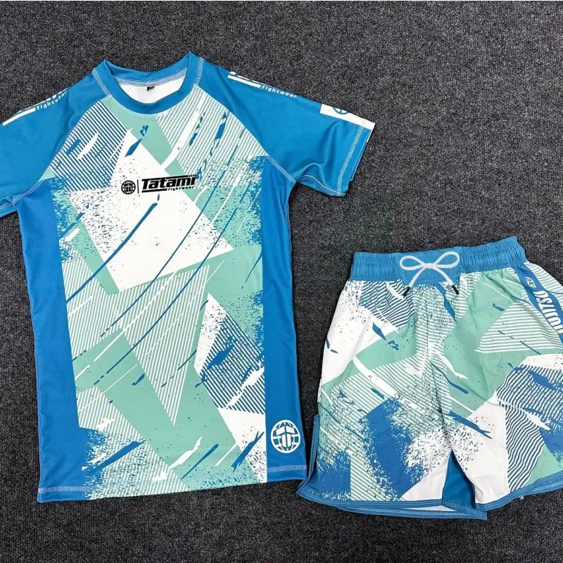 2026 Neues MMA-Kampfanzug-Set für Kinder, Tatami Schnelltrocknender Brazilian Jiu-Jitsu Trainingsanzug T-Shirt und Shorts Zweiteiliges Set