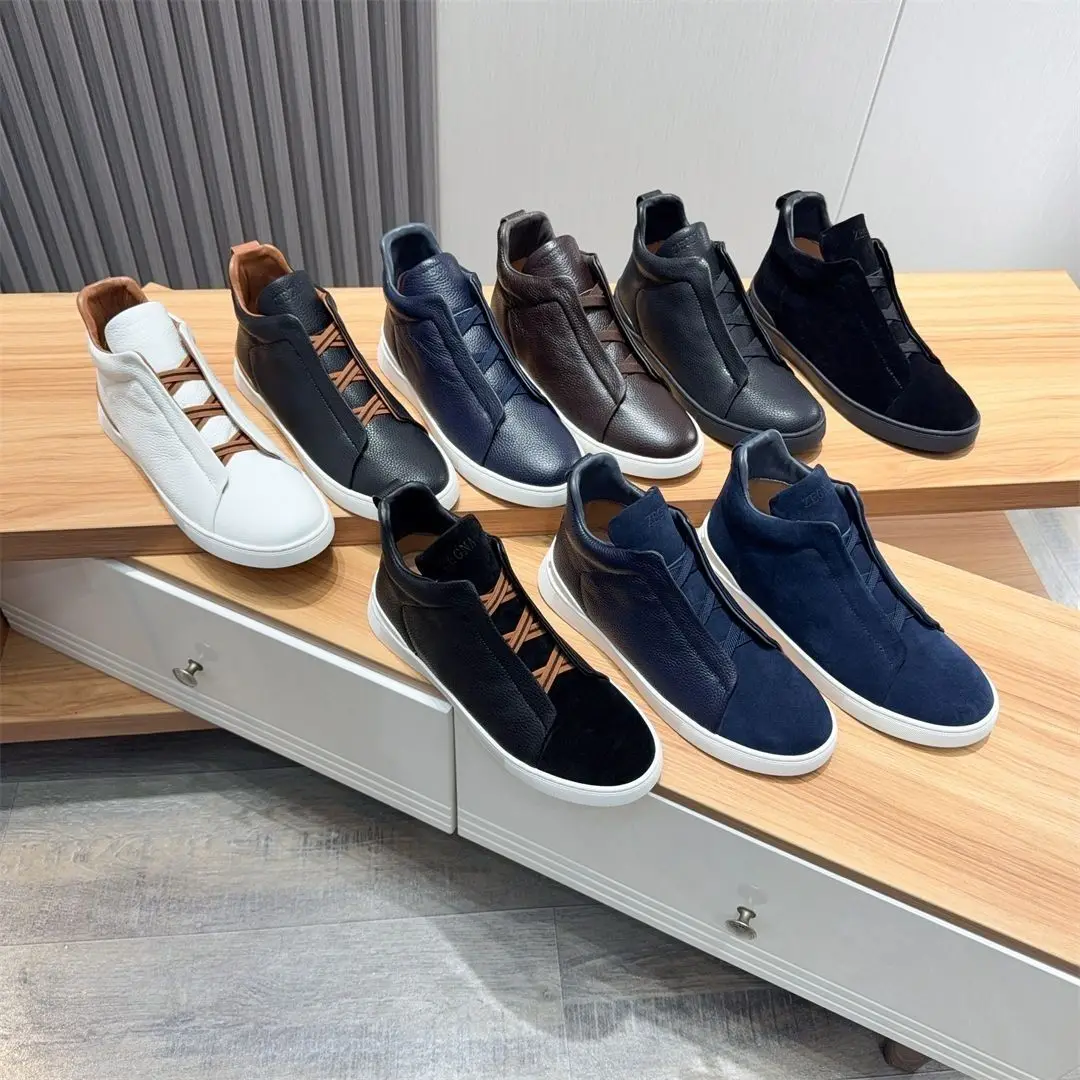 2026 Autumn/Winter New Men's Retro Casual Shoes Versatile Fashion High Top Board Shoes 1