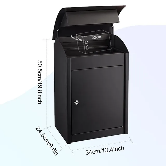 340X245X505 Mm Kültéri Nagy Csomag Doboz Falra Szerelhető Kézbesítés Drop Postafiók Biztonsági Zárolható Otthoni Tároló Levél Postaláda - Image 5