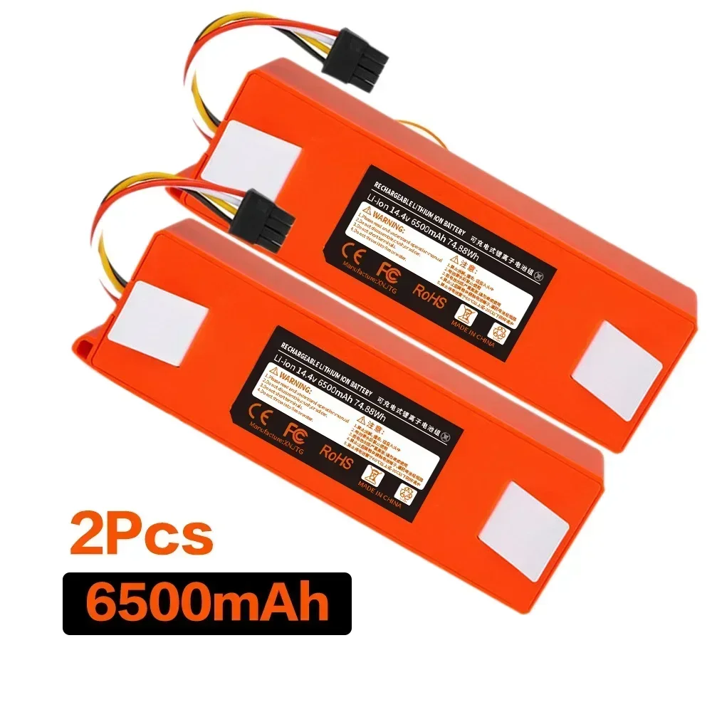 2Pcs 6500mAh