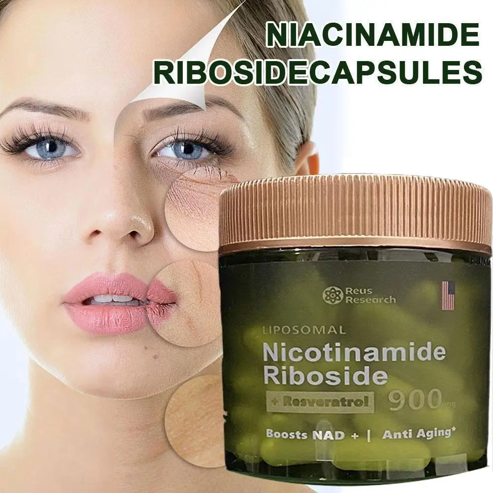 Nad Supplements 20Bottles NAD+ Supplement Capsules-Liposomal Nicotinamide Riboside Capsules 900mg With Resveratrol 80pcs/Bottle