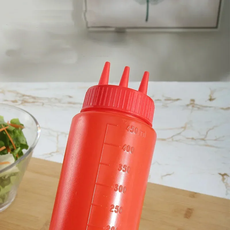 3 Bottiglie Spremi Salsa In Plastica LDPE 350 Ml Con Tappo A Prova Di Perdite, Imbuto E Adesivi Inclusi – Dispenser Per Olio, Ketchup, Senape, Condimenti, Riutilizzabili - 2