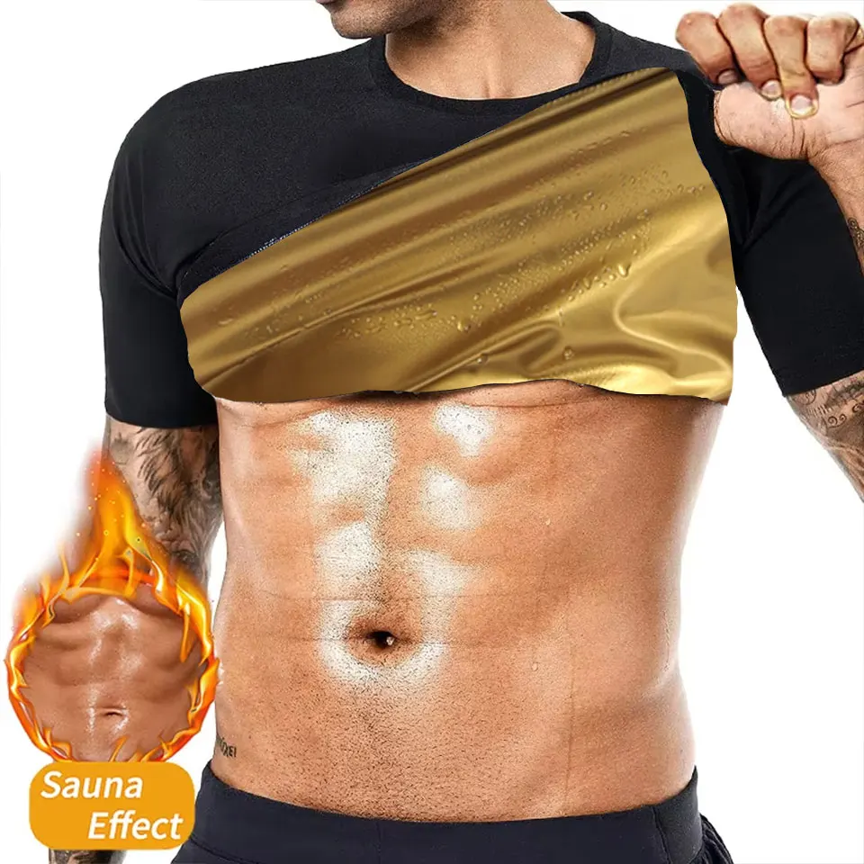 Heat Trapping Compression Shirts Men Sweat Sauna T-shirt Waist Trainer Slimming Suit Body Shaper Fitness Shapewear Pullover Vest body shaper,waist trainer,slimming vest,compression sports vest,compression sports top,sweat sauna suit