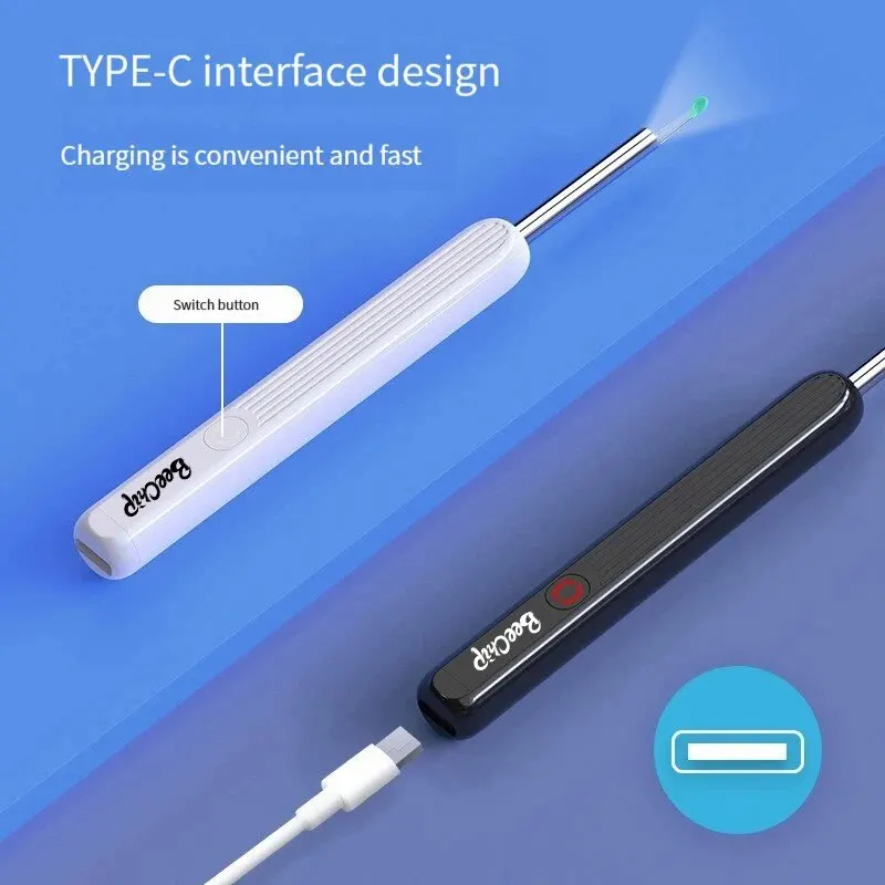 Wireless WiFi Ear Pick Otoscope Camera Borescope Luminous Ear Wax Cleaning Health Care Cleaner Visible Scoop