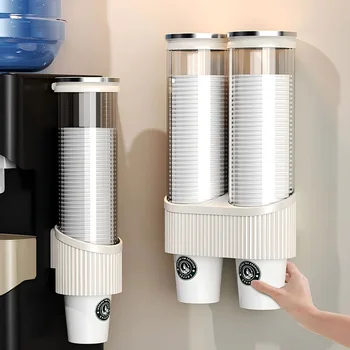 Disposable cup cup holder wall mounted water dispenser high-end paper cup holder water cup storage bar counter rack